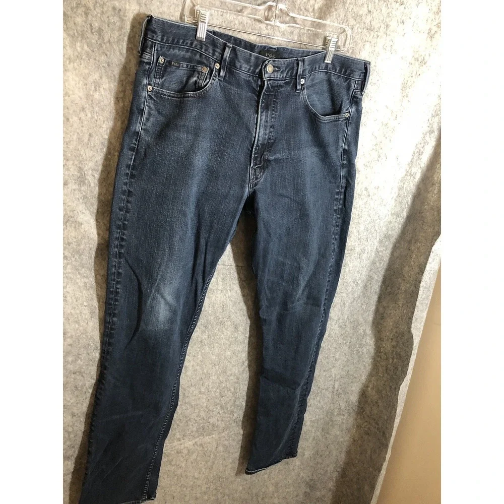 Polo Ralph Lauren Jeans Men 38x36 Blue Denim Prospect Straight Western Cowboy